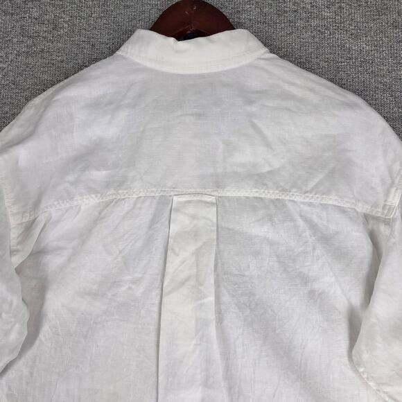 J.CREW MENS BAIRD MCNUTT IRISH LINEN OVERSIZED SHIRT SIZE MP WHITE LONG SLEEVE - Picture 12 of 13